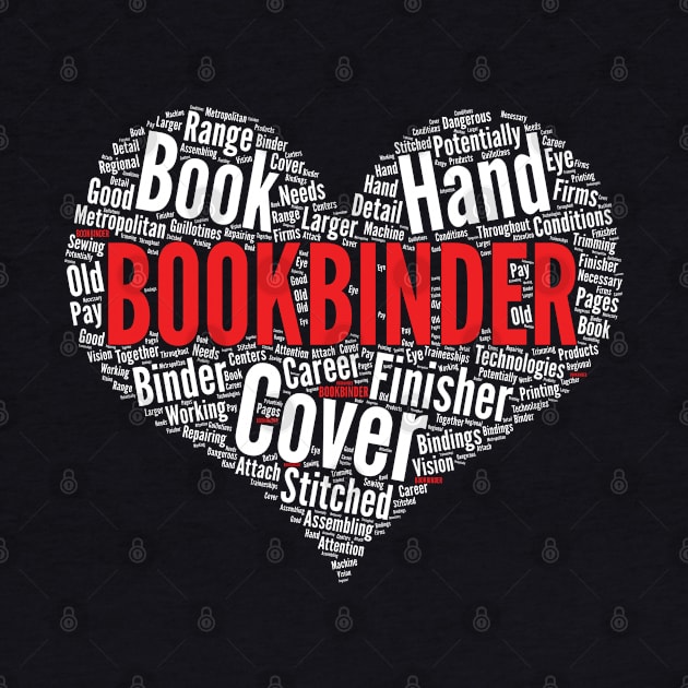 Bookbinder Heart Shape Word Cloud Design product by theodoros20